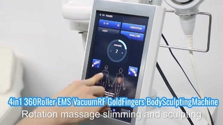 4in1 フェイスリフティング 360 ローラー EMS 真空 RF ゴールドフィンガーズ ボディスカルプティングマシン