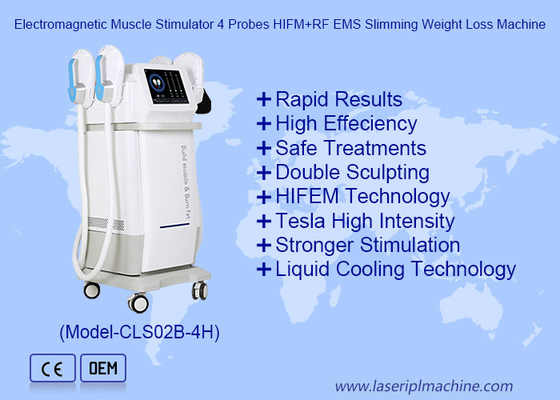 電磁性筋肉刺激器 4 探査機 HIFM RF EMS 痩身減量マシン