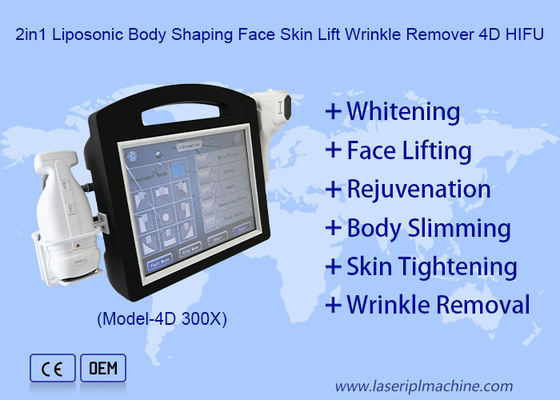2 in 1 Liposonic ボディシェーピング フェイススキンリフト しわ除去 4D HIFUマシン