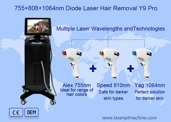 マイクチャネル4d 755 808 1064nmダイオードレーザー脱毛機