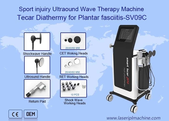 80mmのハンドルはPlantar細くのための6つの棒衝撃波の超音波機械を結合する