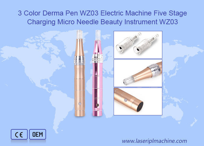 3 カラー デルマペン 電動機器 5 段階充電 マイクロ針 美容器